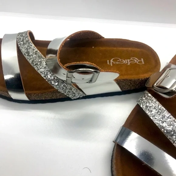 Belt Buckle Glitter Sandals - Picture 7 of 16
